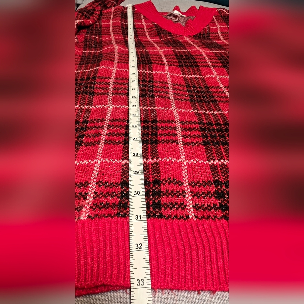 No Boundries Plaid Red & Black Winter Christmas Sweater Dress - Size XL - Picture 5 of 12